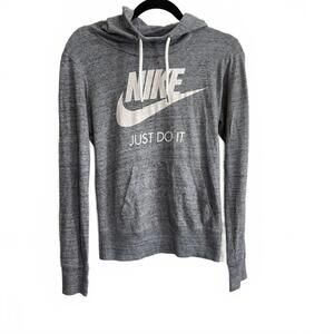 Women's Size Small Nike Gray Lightweight Organic Cotton Hoodie Lightweight